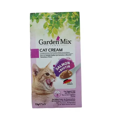Garden Mix Kedi Krema Ödülü Somonlu Biyotinli 15gr*5