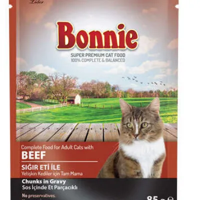 Bonnie Sığır Etli Kedi Yaş Mama 85 gr 